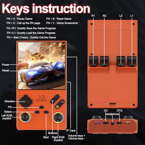 Handheld Game Console 4.0 Inch IPS Screen Retro Portable Arcade Y95927