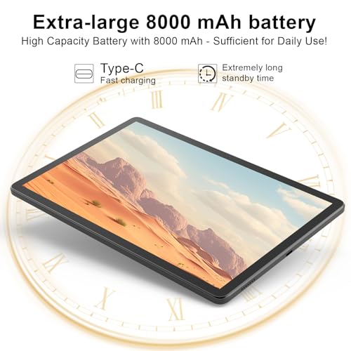 Tablet 10 inch with Keyboard Case, 12GB RAM, 1280x800 IPS HD Touch Screen E354