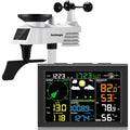 Sainlogic Wireless Weather Station with Outdoor Sensor, 8-in-1 Weather Station with Weather Forecast, Temperature, Air Pressure, Humidity, Wind Gauge, Rain Gauge, Moon Phrase, Alarm Clock (Black)