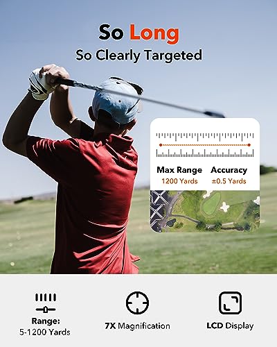 Golf Rangefinder with Slope, 1200 Yards Laser, 7X Magnification X5243