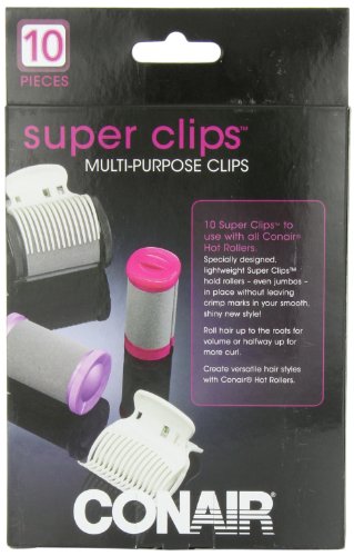 Hot Roller Super Clips, White, Set of 10 Q90491