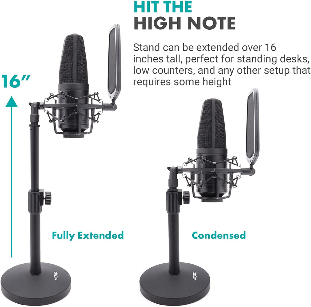 Podcast Equipment Bundle with XLR Wired Microphone, Studio Headphones, and Desktop Mic Stand with Pop Filter R985462