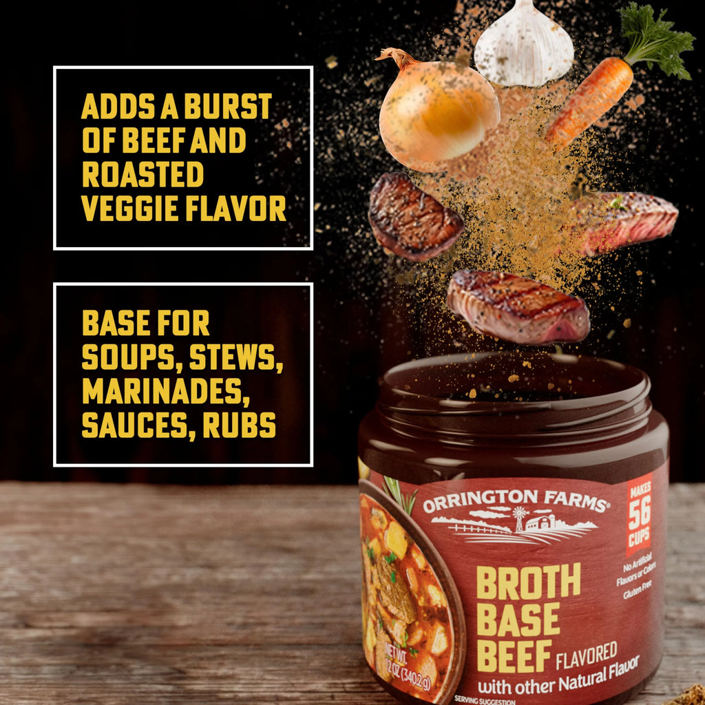 Beef Flavored Broth Base & Seasoning, 12 oz (Pack of 6) J8594