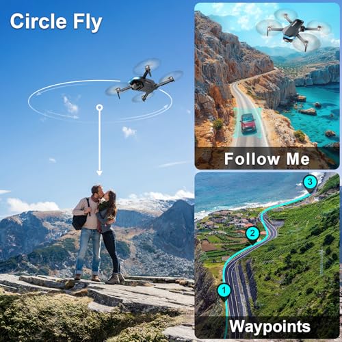 Drone with 2K HD Camera for Adults, GPS Auto Return, Brushless Motor, Foldable Quadcopter W548062