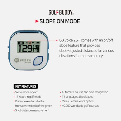 Talking GPS Golf Rangefinder with Slope Mode, 18-Hour Battery, 40,000 Preloaded Courses Q4691