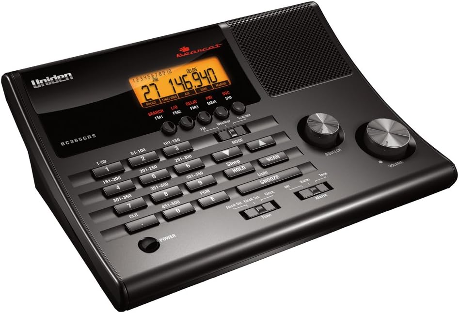 Uniden BC365CRS 500 Channel Scanner and Alarm Clock with Snooze, Sleep, and FM Radio with Weather Alert, Search Bands & Bearcat BC125AT Handheld Scanner. 500 Alpha-Tagged Channels
