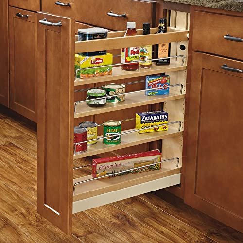 Pull Out Shelf Organizer for Kitchen and Bathroom Base Cabinets, Wooden Slide Out Rack with Soft-Close T187
