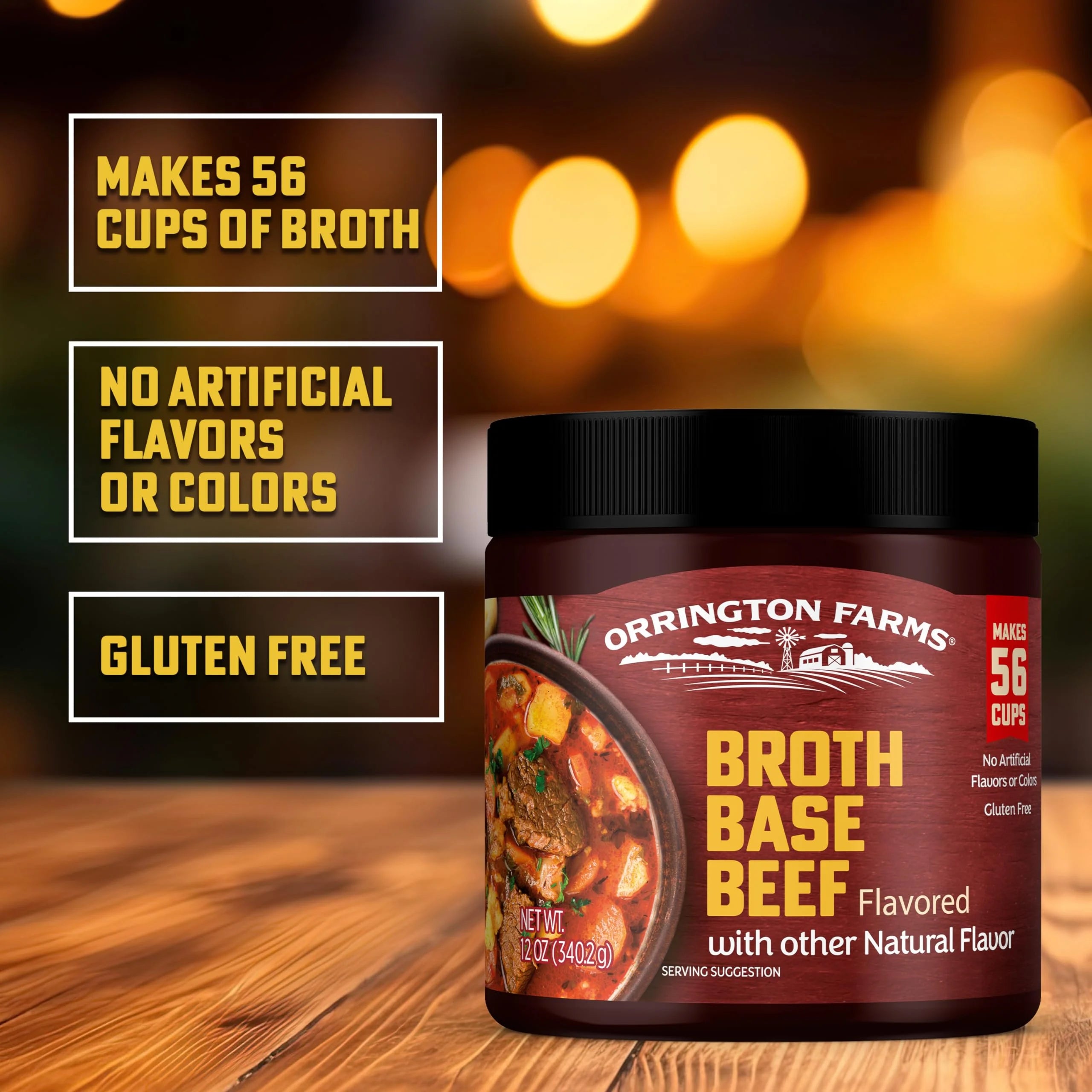 Beef Flavored Broth Base & Seasoning, 12 oz (Pack of 6) J8594