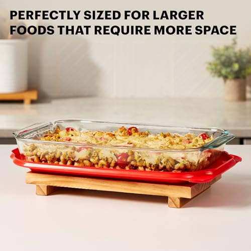 2-Qt Glass Baking Dish with Lid, Tempered Glass, Large Handles R34244