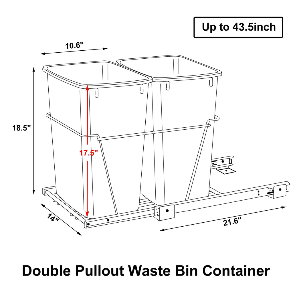 Pullout Trash Can for Under Kitchen Cabinet, 35Qt L9040