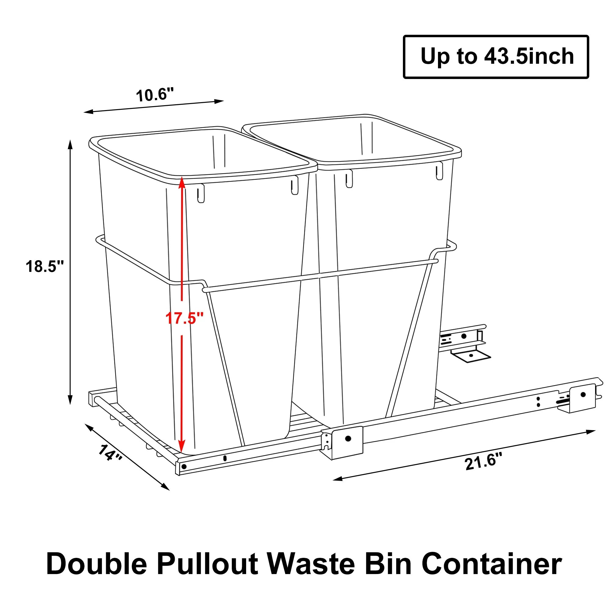 Pullout Trash Can for Under Kitchen Cabinet, 35Qt L9040