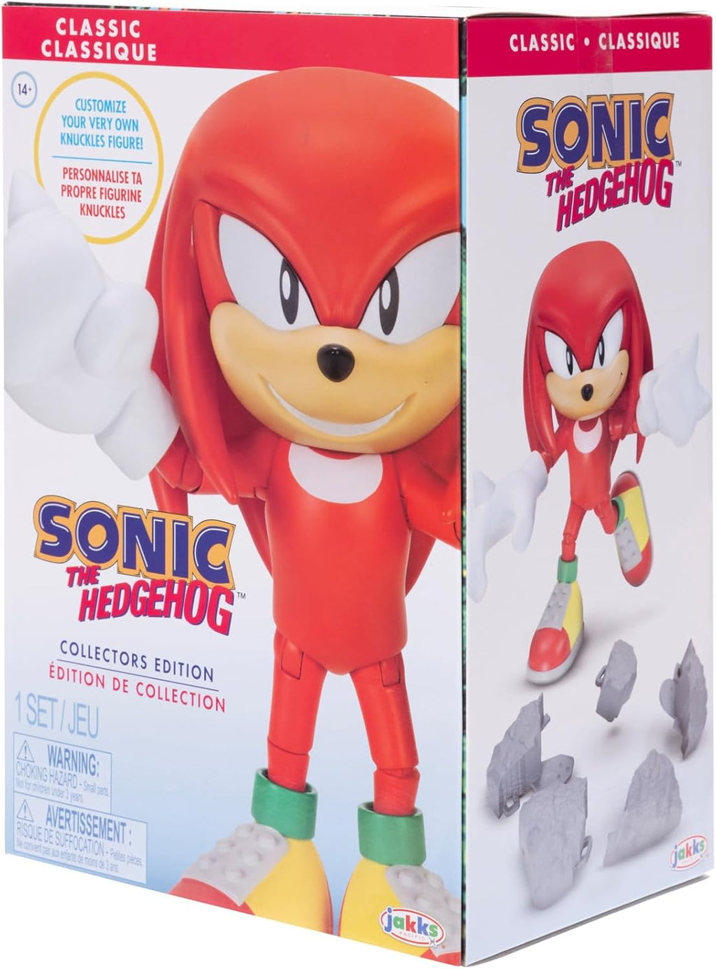 Knuckles Action Figure with Customizable Face Expressions and Holographic Display Base V879098