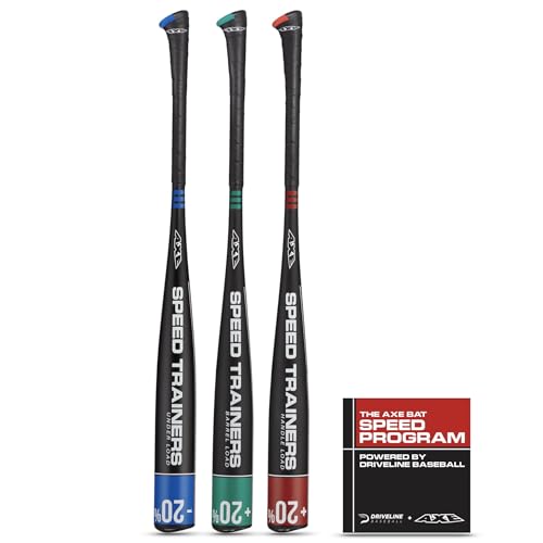 Axe Bat Baseball Weighted Speed Training Second Generation 3 Pack Hitting Sytem Powered by Driveline Baseball