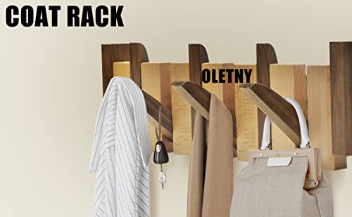 Wall Mounted Wooden Coat Rack with 4 Flip-Down Hooks B6100