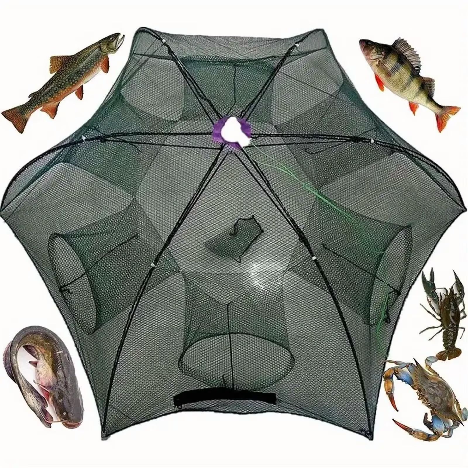 Unbranded Nylon Foldable Cast Dip Cage Crab Crawdad Shrimp Minnow Smelt Fishing Bait Trap