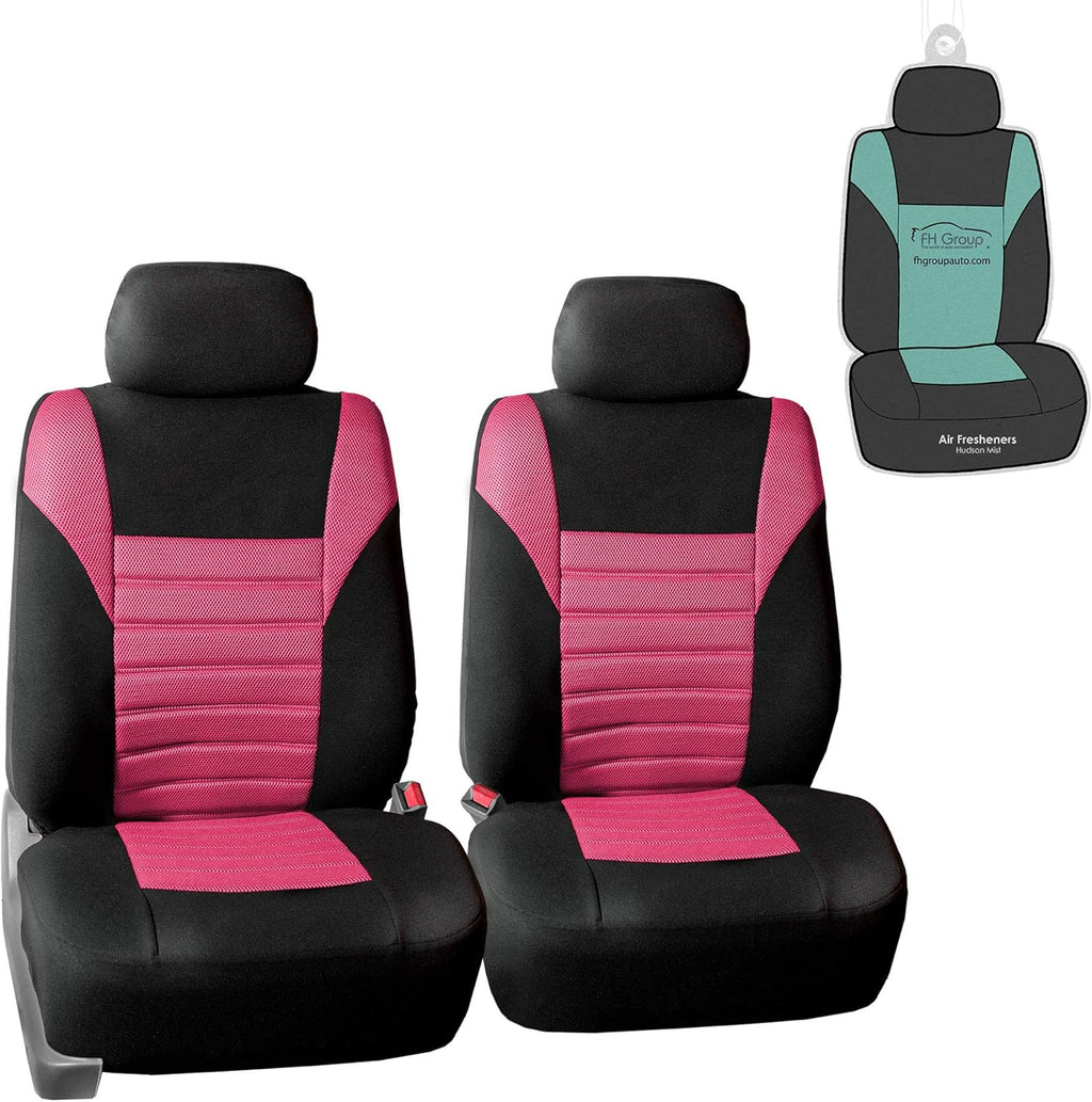 Car Seat Covers Pair Set, Airbag Compatible, Universal Fit for Cars Trucks and SUVs, Gray/Black O278981