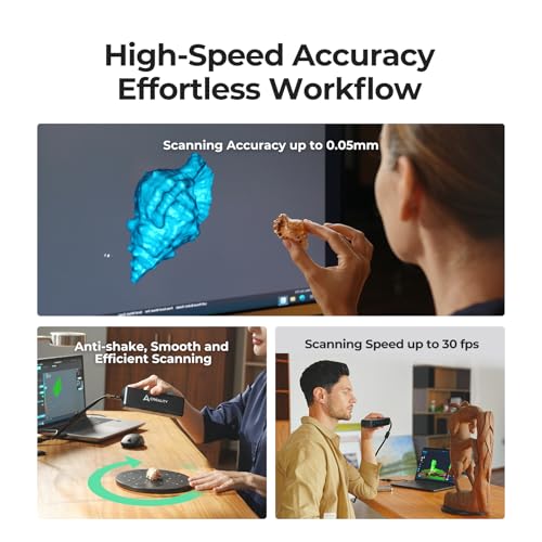 3D Scanner for 3D Printing, Blue Laser, Full-Color Scans Q176