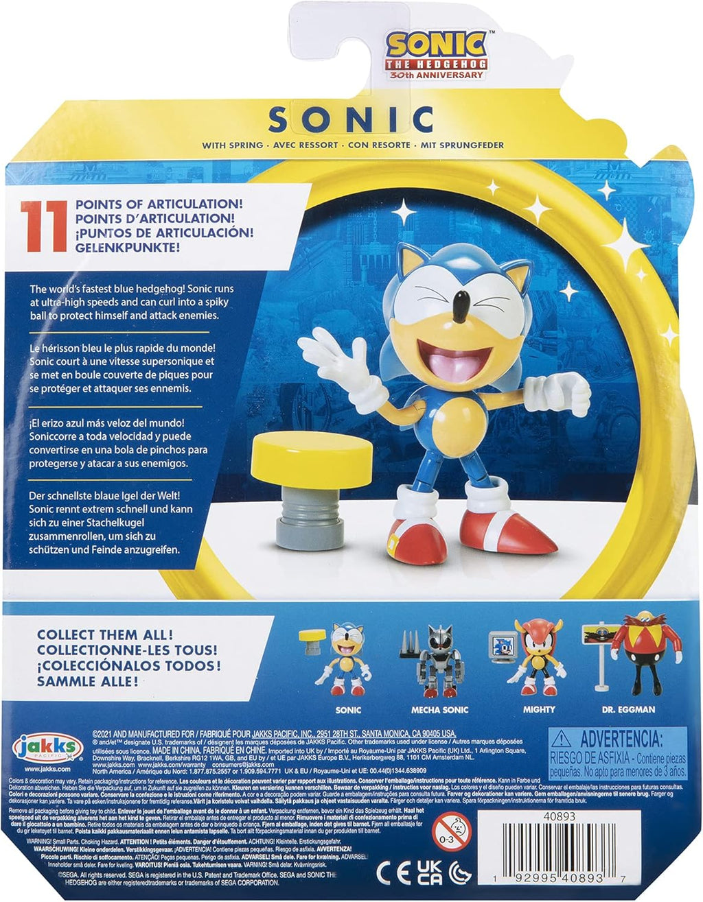 Classic Sonic 4-Inch Action Figure Collectible Toy W2536