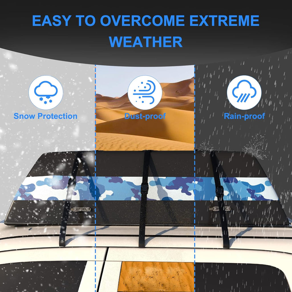 Rooftop Cargo Carrier Bag 21 Cubic Feet, Waterproof Soft-Shell Roof Rack with Anti-Slip Mat M640
