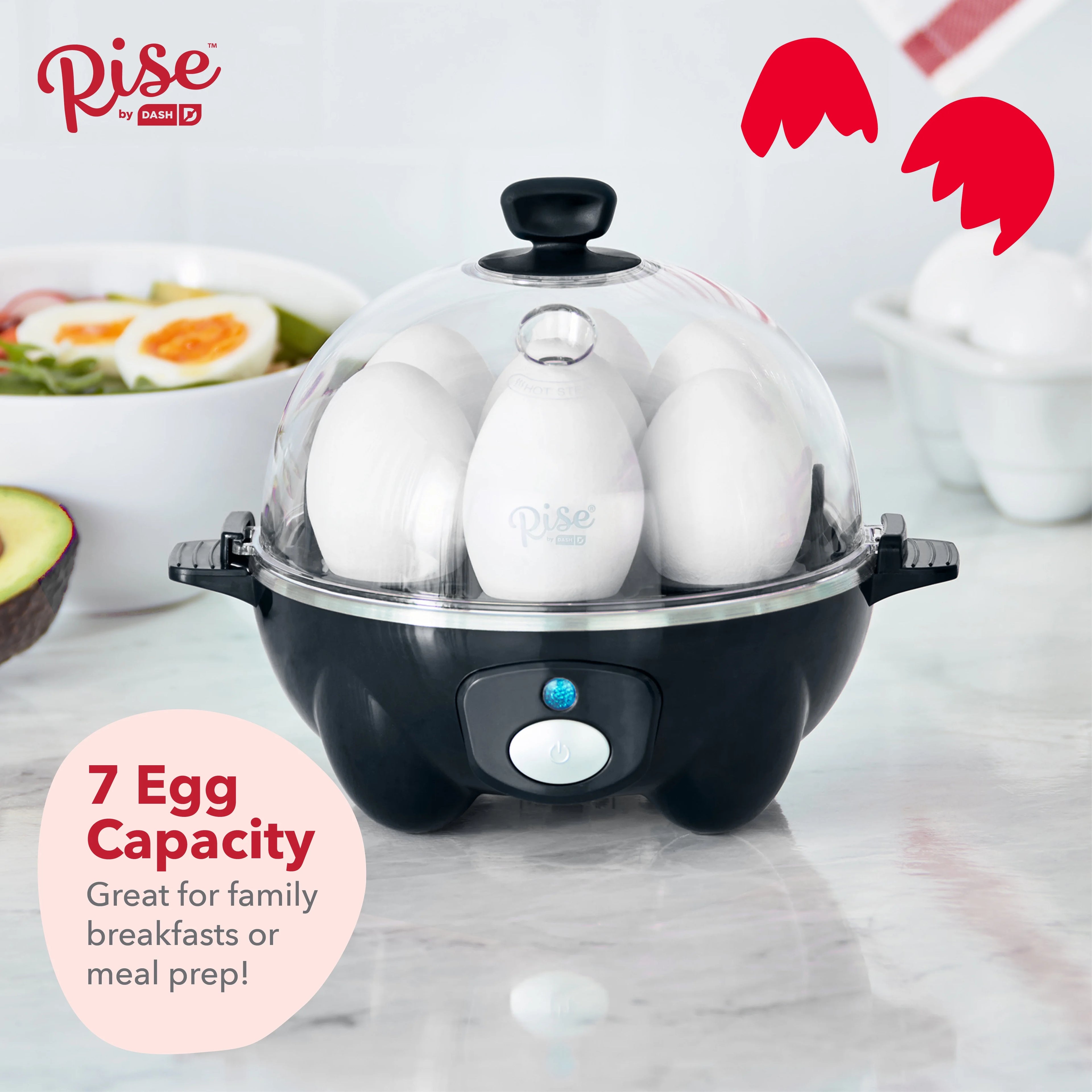 7 Egg Capacity Electric Egg Cooker with Auto Shut Off F372395