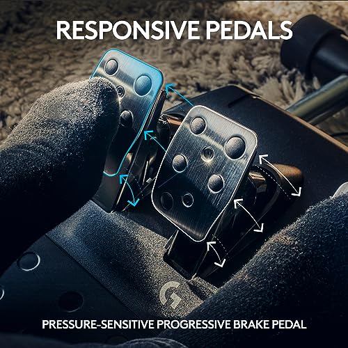 Racing Wheel and Pedals with Force Feedback, Gaming Steering Wheel for PS5, PS4, PC, Mac, Black W946