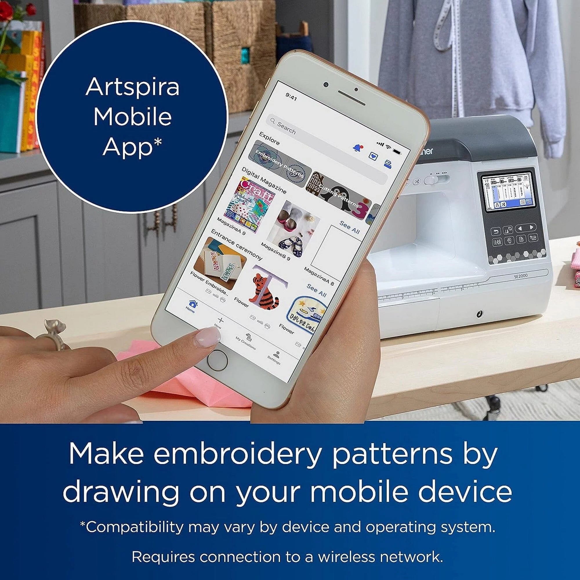 Embroidery & Sewing Machine with Digitizing Bundle M921