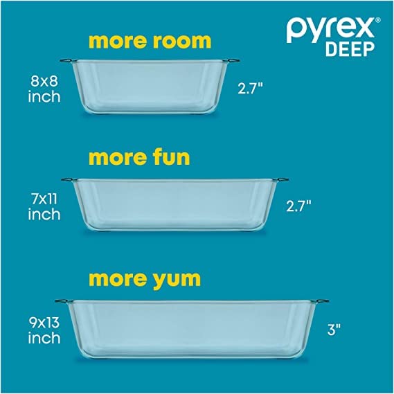 Deep Glass Baking Dish with Plastic Lid, 8x8 V430479