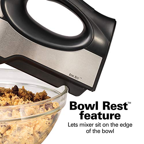 6 Speed Hand Mixer with Storage Case and Bowl Rest, Stainless Steel I933