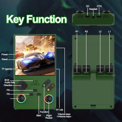 Handheld Game Console 4.0 Inch IPS Screen Retro Portable Arcade Y95927