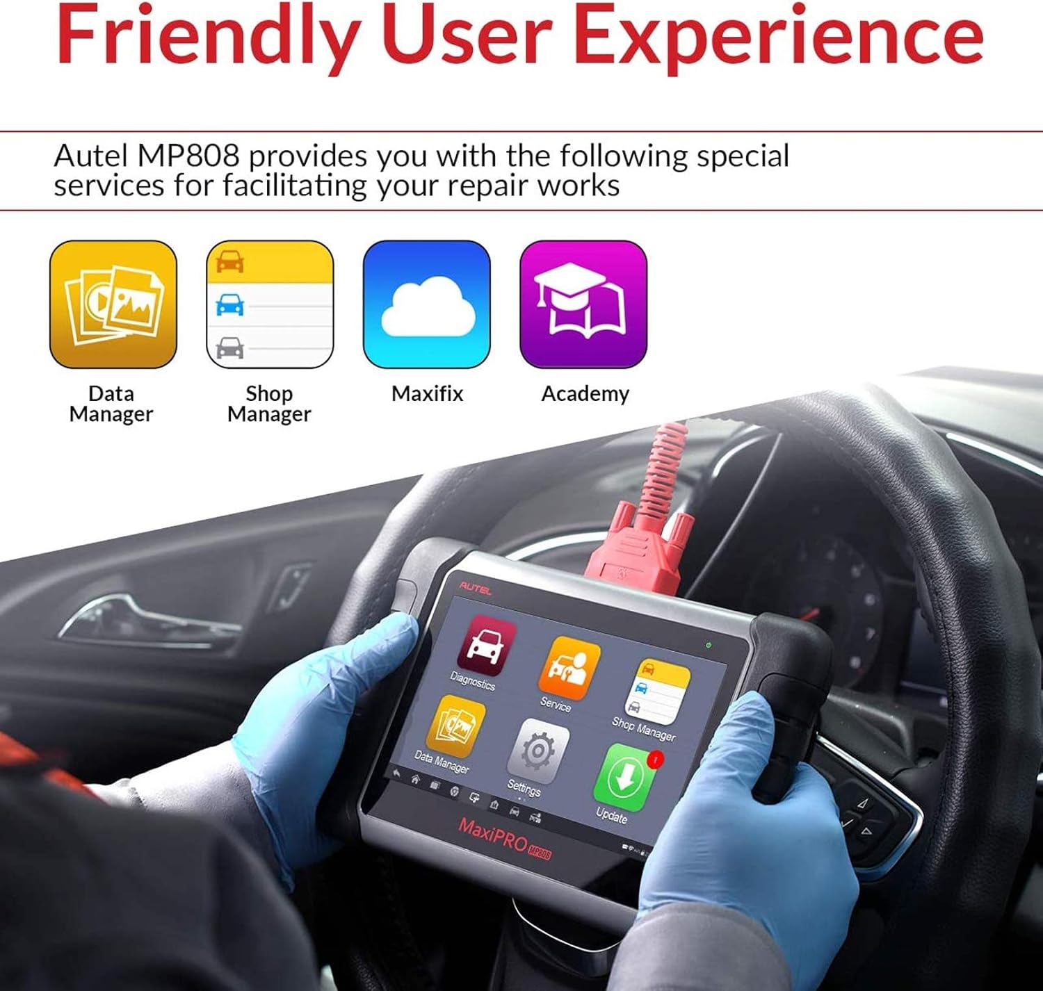 Autel MaxiPRO MP808TS, Full TPMS Service Diagnostic Scanner with 30+ Special Functions and Wireless BT Y8712