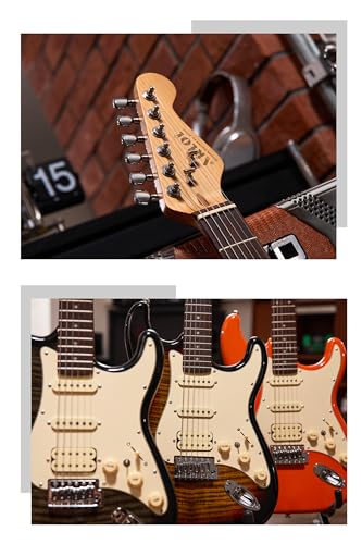 Electric Guitar with Coil-Split, Roasted Maple Neck, HSS Pickups, Beginner Kit with Amp and Bag C21096