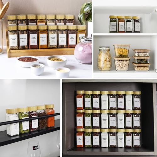 24 Pcs Spice Jars, 4oz Glass Bottles with Wood Shaker Lids W91750