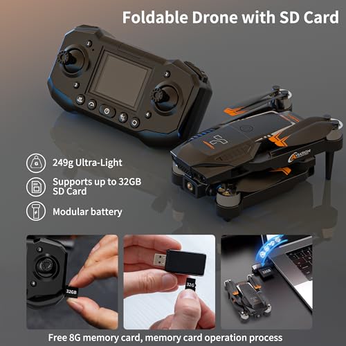 Drone with Camera for Adults, 1080P HD, Brushless Motors, Stable Hover C19441