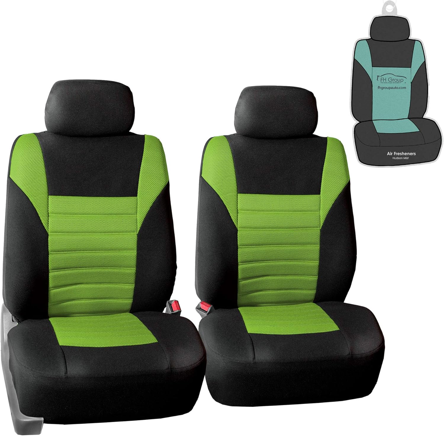 Car Seat Covers Pair Set, Airbag Compatible, Universal Fit for Cars Trucks and SUVs, Gray/Black O278981