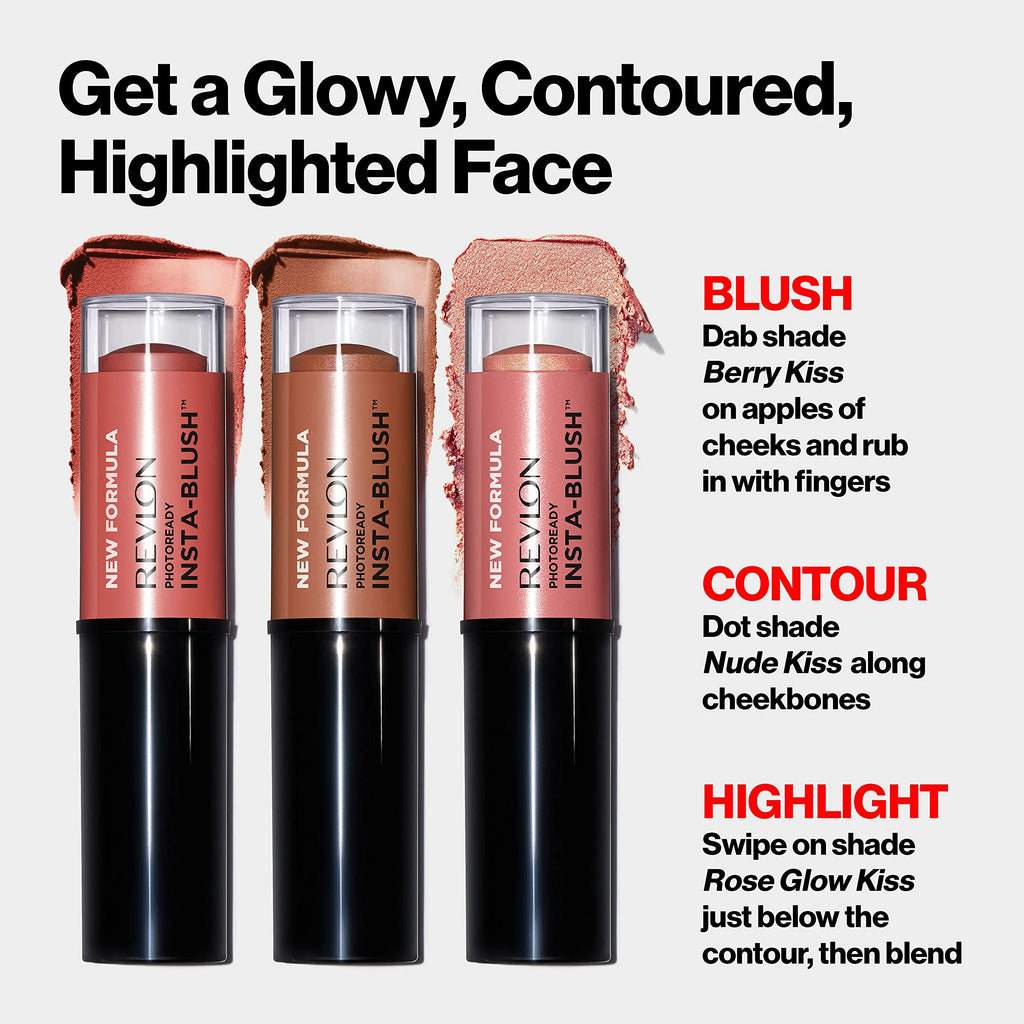 Blush Stick, Cream to Powder Formula, Rose Gold Kiss V2510