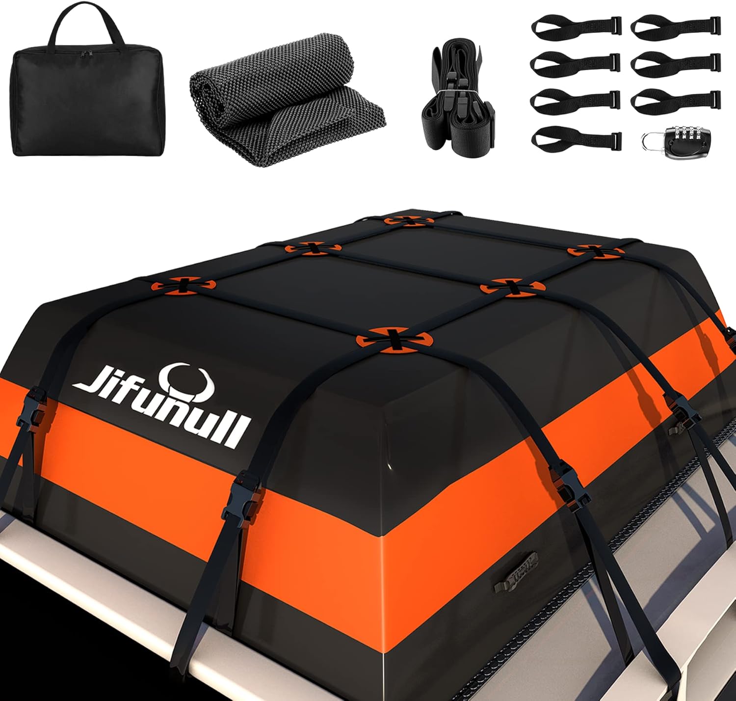 Rooftop Cargo Carrier Bag 21 Cubic Feet, Waterproof Soft-Shell Roof Rack with Anti-Slip Mat M640