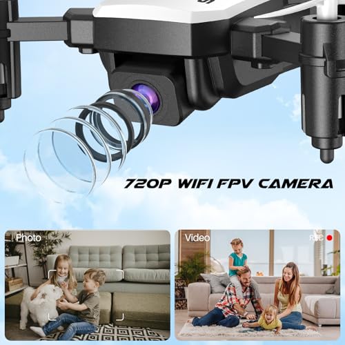 Mini Drone with Camera 720P HD FPV, Foldable RC Quadcopter with 2 Batteries C2480