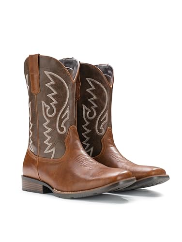 Cowboy Boots for Men Western Retro Embroidered Pull On H164