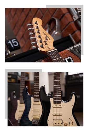 Electric Guitar with Coil-Split, Roasted Maple Neck, HSS Pickups, Beginner Kit with Amp and Bag C21096