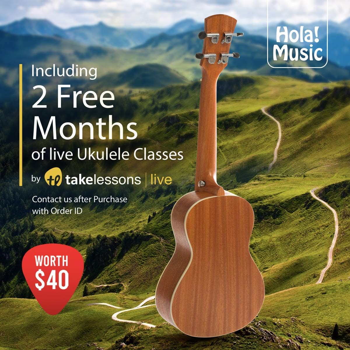 Concert Ukulele Bundle with Mahogany Body and Padded Gig Bag I108113