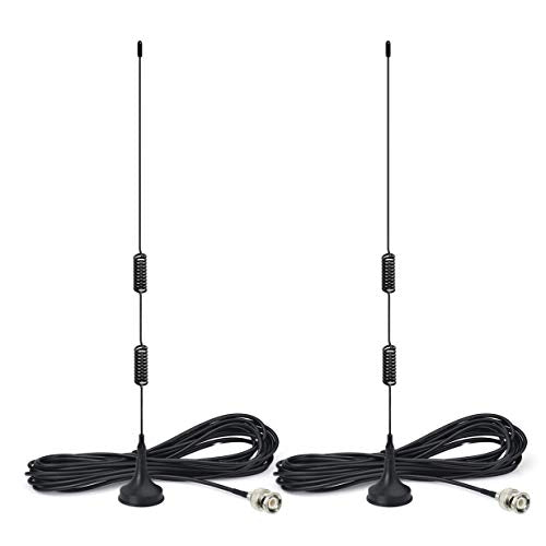 Bingfu 20-1300MHz Police Scanner Antenna Radio Scanner Magnetic Base Antenna HF VHF UHF Ham Radio BNC Male Antenna (2-Pack) Compatible with Uniden Bearcat Whistler Radio Shack Police Radio Scanner