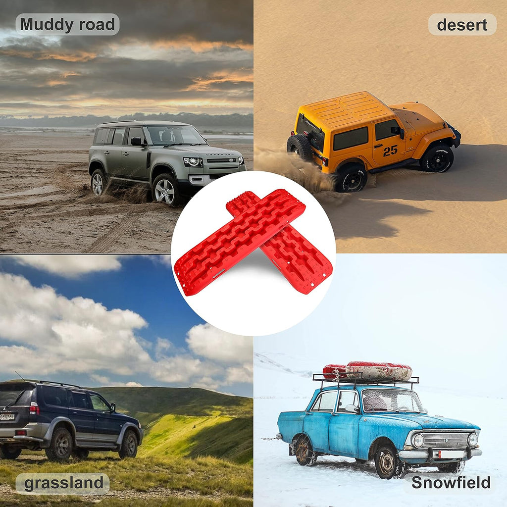 Recovery Traction Tracks 2 Piece, Tire Traction Mats for Off Road Mud Sand Snow V9918