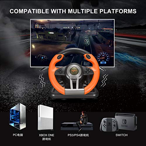 Xbox Steering Wheel 180° PC Gaming Racing Wheel with Linear Pedals and Paddles R493312