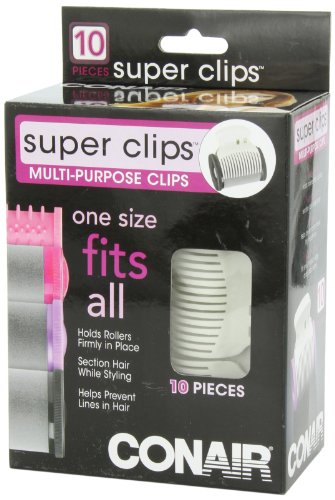 Hot Roller Super Clips, White, Set of 10 Q90491