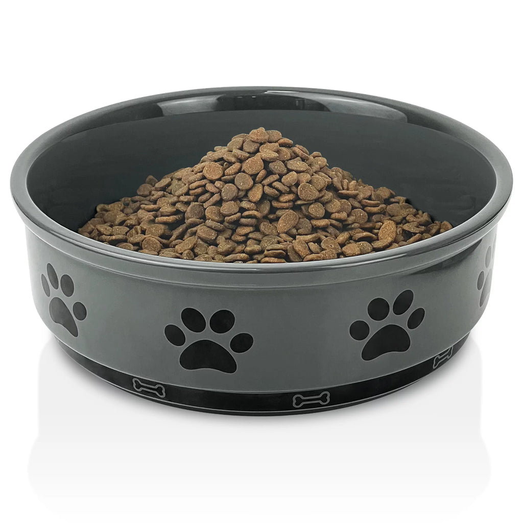 Ceramic Pet Bowl for Dogs and Cats, Food and Water Feeding Bowl, 35oz N334