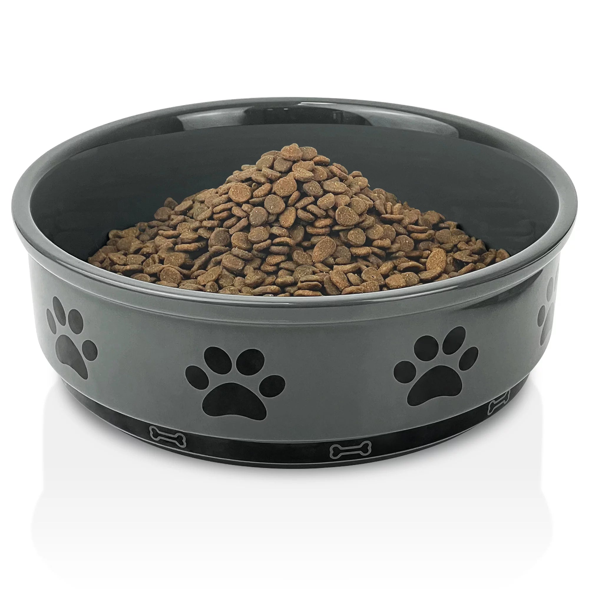 Ceramic Pet Bowl for Dogs and Cats, Food and Water Feeding Bowl, 35oz N334
