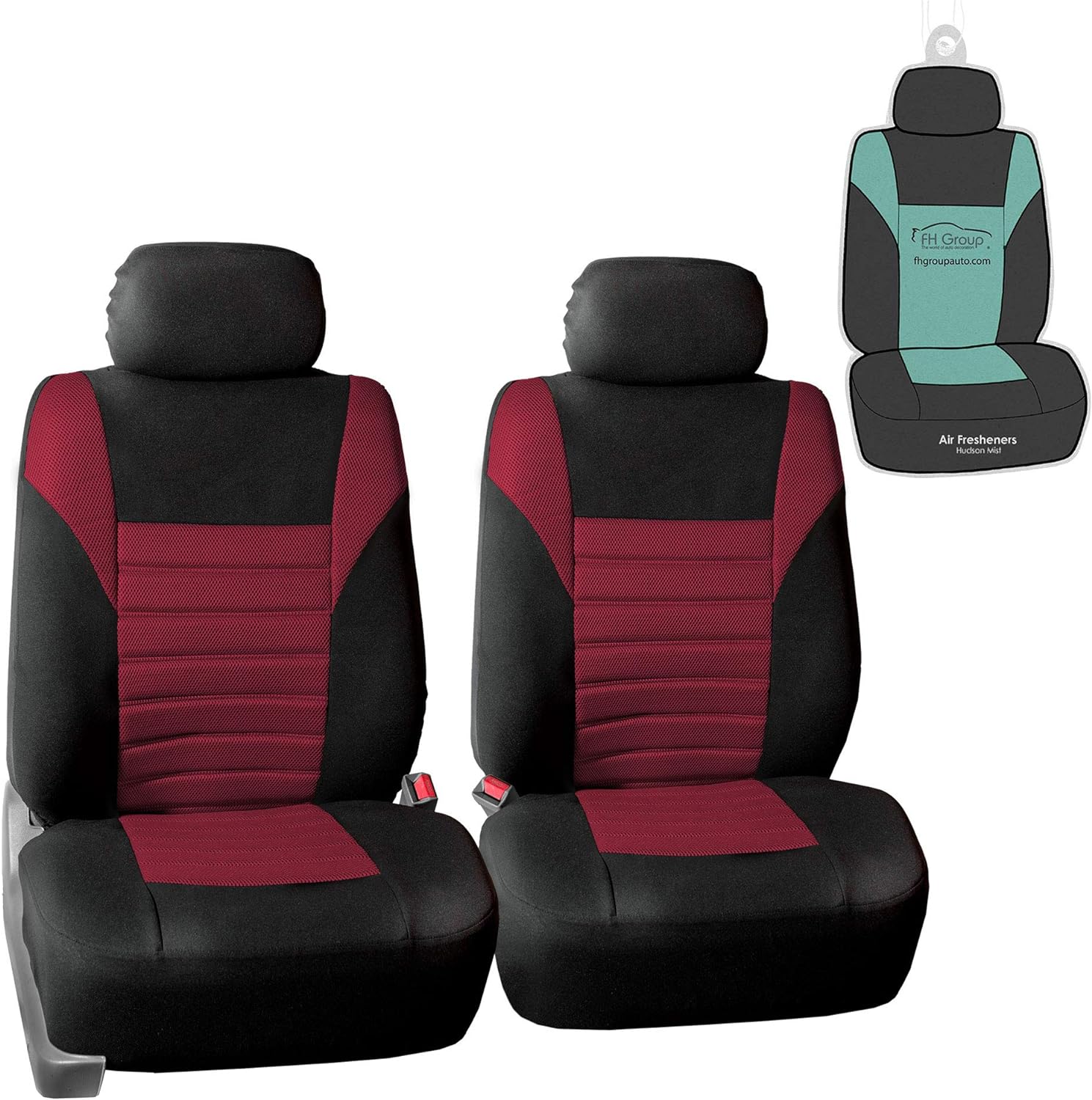 Car Seat Covers Pair Set, Airbag Compatible, Universal Fit for Cars Trucks and SUVs, Gray/Black O278981