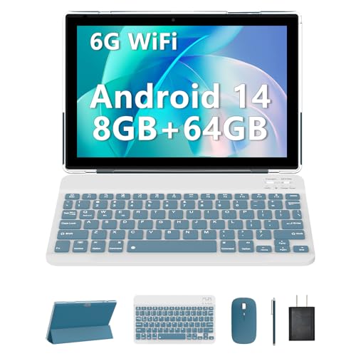 10 Inch Android 14 Tablet with Keyboard, 8GB RAM, 64GB Storage H38978