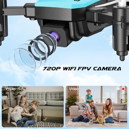 Mini Drone with Camera 720P HD FPV, Foldable RC Quadcopter with 2 Batteries C2480