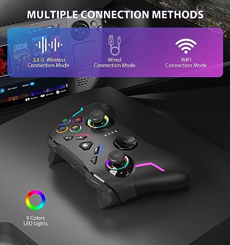 Wireless PC Gaming Controller for Windows, Switch and Steam Deck with LED Light C20347